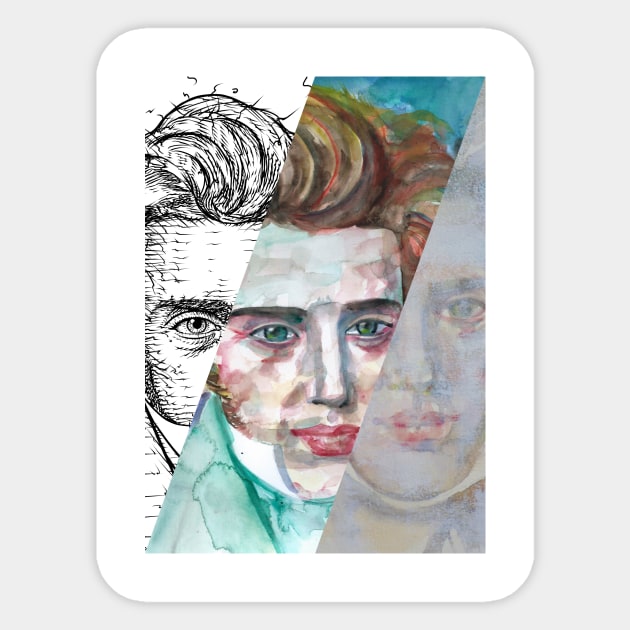 THREE TIMES SOREN KIERKEGAARD .1 Sticker by lautir